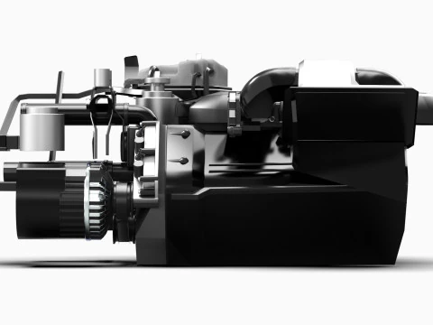 V12 Supercar Engine 3D Model
