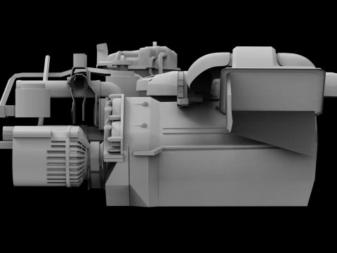 V12 Supercar Engine 3D Model