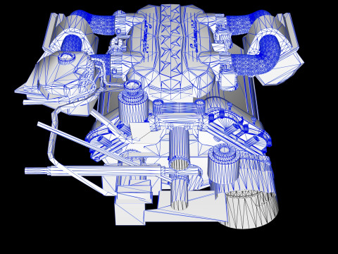 V12 Supercar Engine 3D Model