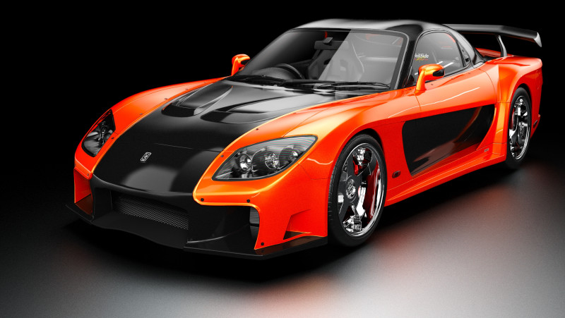 Mazda RX-7 lato velo Modello 3D .c4d .max .obj .3ds .fbx .stl .blend 