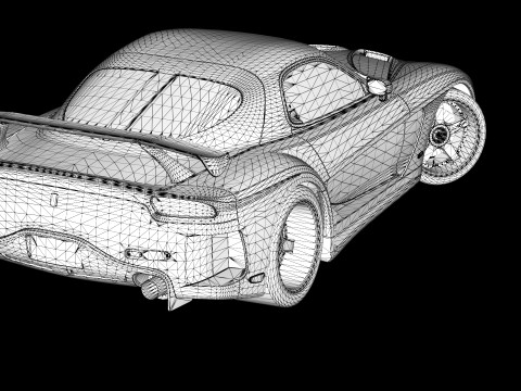 Mazda RX-7 lato velo Modello 3D
