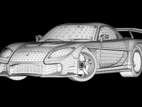 Mazda RX-7 lato velo Modello 3D