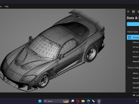 Mazda RX-7 lato velo Modello 3D