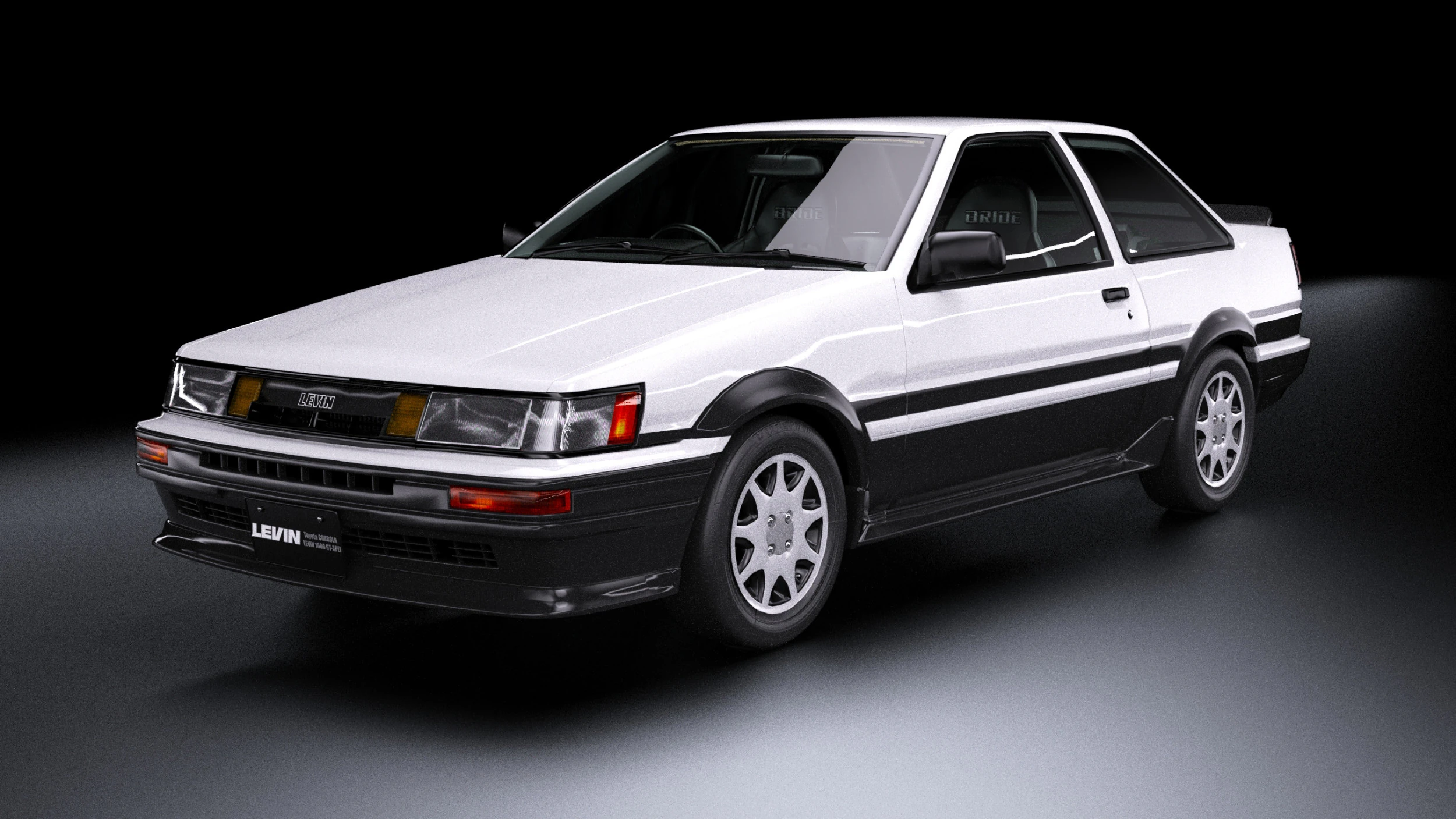 Toyota Corolla AE86 Levin 3D Model .c4d .max .obj .3ds .fbx .stl .blend 