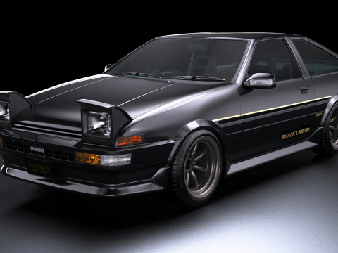 Toyota AE86 Trueno GT-Apex Siyah Sınırlı 3D Model