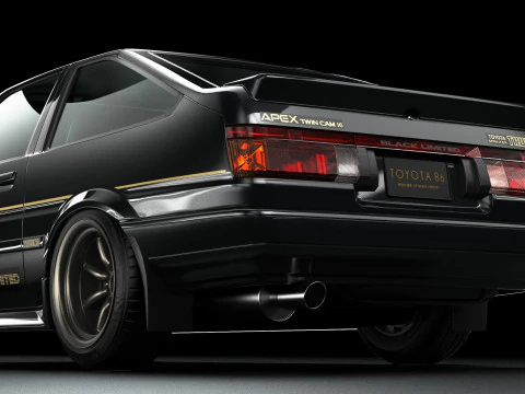 Toyota AE86 Trueno GT-Apex Black Limited 3D Model