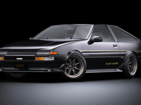 Toyota AE86 Trueno GT-Apex Black Limited 3D Model