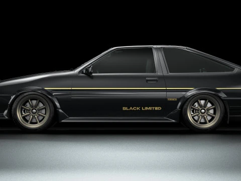 Toyota AE86 Trueno GT-Apex Black Limited 3D Model