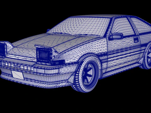 Toyota AE86 Trueno GT-Apex Black Limited 3D Model