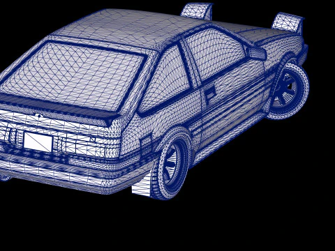 Toyota AE86 Trueno GT-Apex Black Limited 3D Model