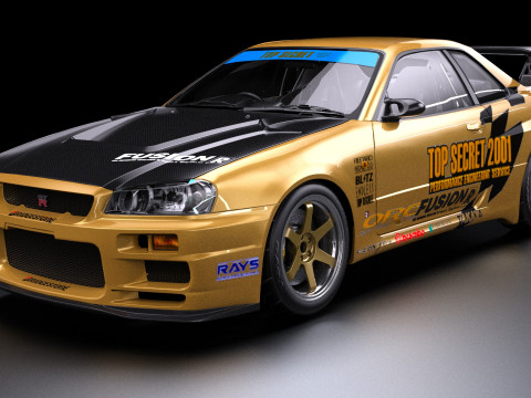 绝密日产 Skyline R34 GT-R 3D 模型