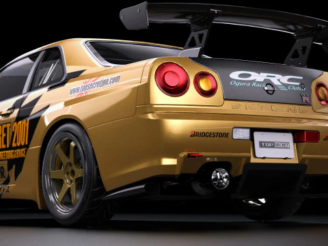 Top Secret Nissan Skyline R34 GT-R 3D Model