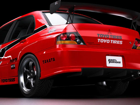 Tokyo Drift Mitsubishi Lancer Evo IX 2006 3D Model