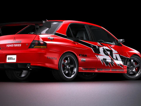 Tokyo Drift Mitsubishi Lancer Evo IX 2006 3D Model