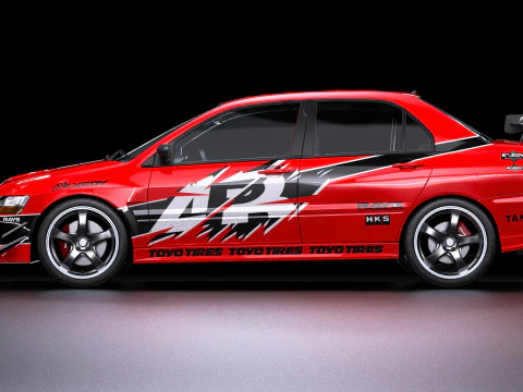 Tokyo Drift Mitsubishi Lancer Evo IX 2006 3D Model