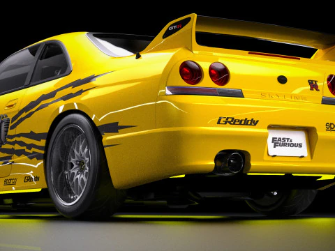 The Fast and the Furious Leon Nissan Skyline GTR R33 V-Spec 3D Model
