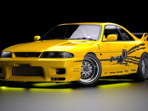 The Fast and the Furious Leon Nissan Skyline GTR R33 V-Spec 3D Model