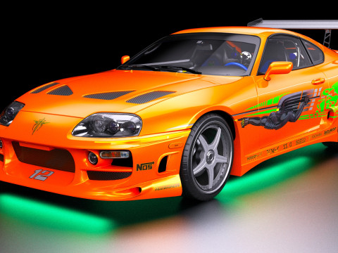 Der schnelle, w&uuml;tende Toyota Supra 1994 MKIV 3D Modell