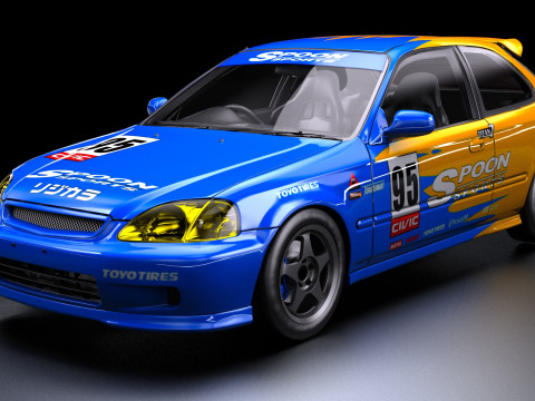 Spoon Sports Honda Civic Type R EK9 3D Model