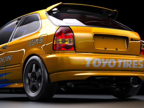 Cucchiaio Sport Honda Civic Type R EK9 Modello 3D