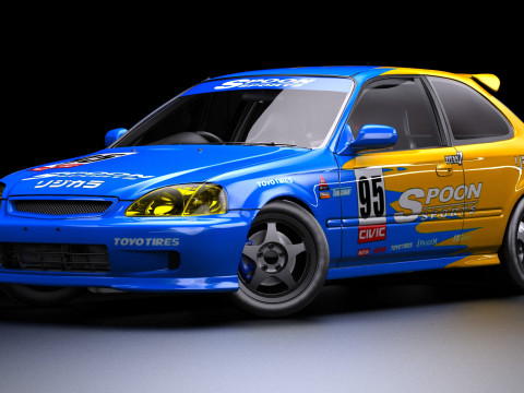 Cucchiaio Sport Honda Civic Type R EK9 Modello 3D