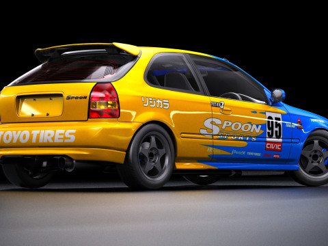 Cucchiaio Sport Honda Civic Type R EK9 Modello 3D