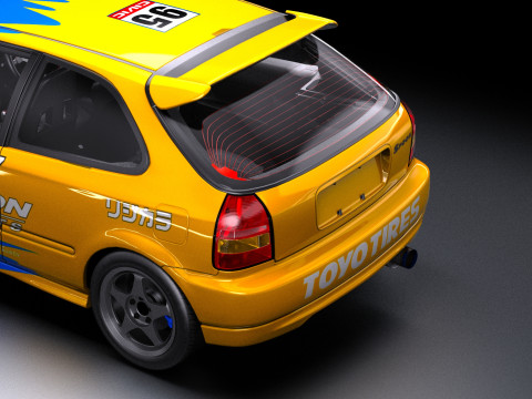 Cucchiaio Sport Honda Civic Type R EK9 Modello 3D
