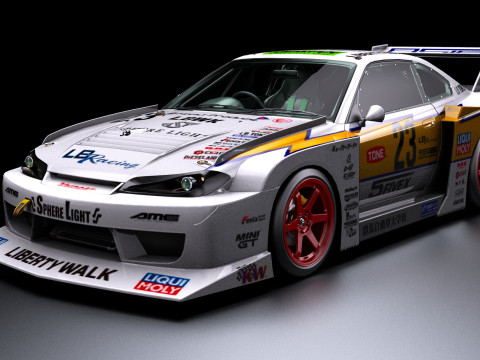 Passeggiata della Libert&agrave; Super Silhouette Nissan Silvia S15 Modello 3D