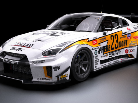 Passeggiata della Libert&agrave; Super Silhouette Nissan R35 GTR Modello 3D