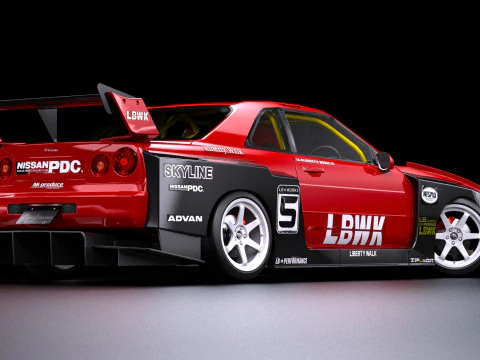 Liberty Walk Super Silhouette Nissan R34 Skyline 3D Model