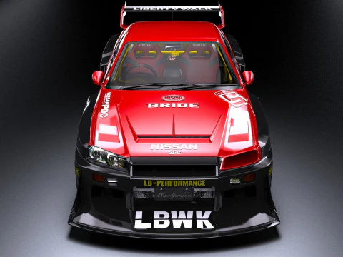 Liberty Walk Super Silhouette Nissan R34 Skyline 3D Model
