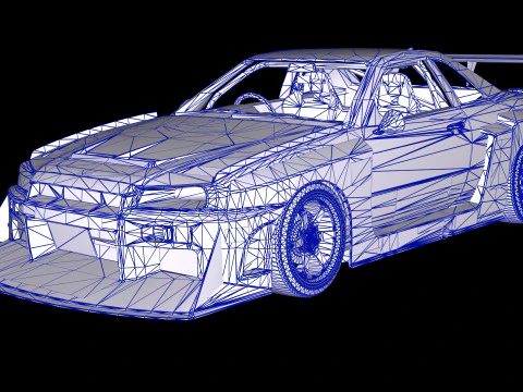 Liberty Walk Super Silhouette Nissan R34 Skyline 3D Model