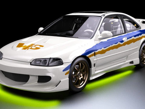 Danny Yamato Honda Civic EJ yang Cepat dan Furious Model 3D