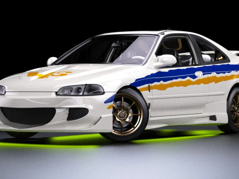 The Fast and the Furious Danny Yamatos Honda Civic EJ 3D Model