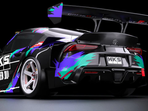 HKS トヨタ GR スープラ ドリフト 3Dモデル