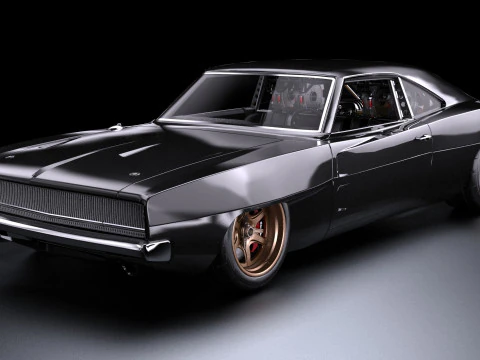 Snelle 9 1968 Dodge Charger middenmotor Hellacious 3D Model