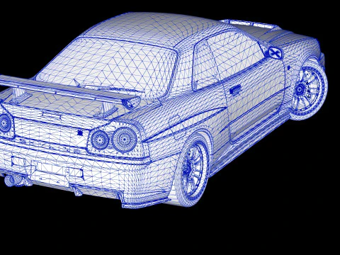 Fast Furious R34 Nissan Skyline GT-R 3D Model