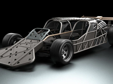 Fast Furious 6 aangepaste flip-auto 3D Model