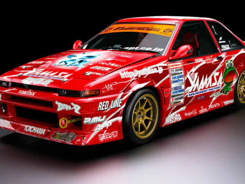 D1 GP Toyota AE86 Sprinter Trueno Drift Car 3D Model
