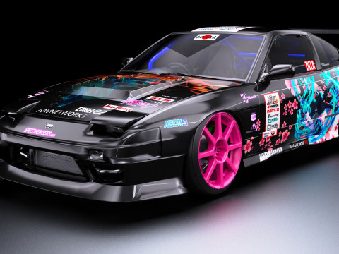 BN Sports Nissan 180SX 1998 Lowpoly 模型 3D 模型