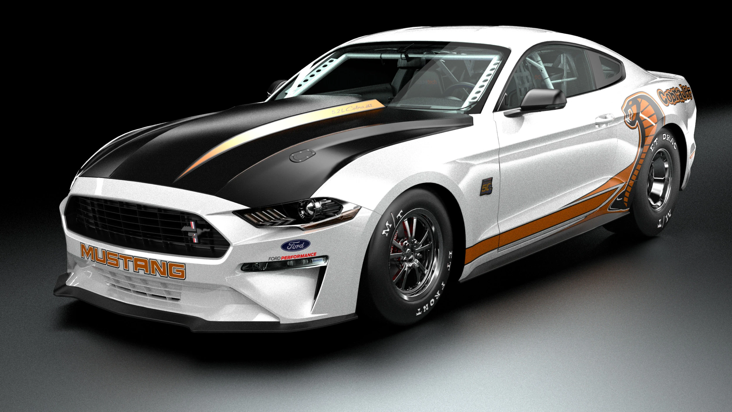 2018 Mustang Cobra Jet Drag 3D Model .c4d .max .obj .3ds .fbx .stl .blend 