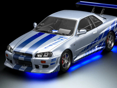 2 Velozes e 2 Furiosos R34 Nissan Skyline GT-R Modelo 3D