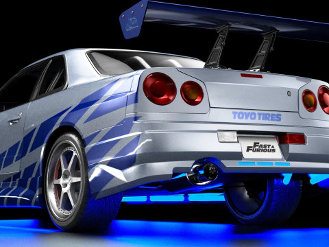 2 Velozes e 2 Furiosos R34 Nissan Skyline GT-R Modelo 3D