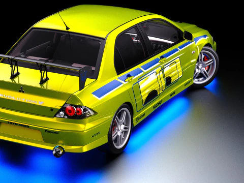 2 Fast 2 Furious Mitsubishi Lancer Evo VII 3D Model