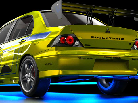 2 Fast 2 Furious Mitsubishi Lancer Evo VII 3D Model