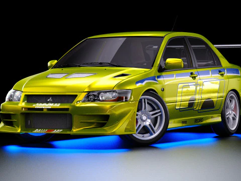 2 Fast 2 Furious Mitsubishi Lancer Evo VII 3D Model
