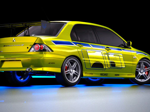 2 Fast 2 Furious Mitsubishi Lancer Evo VII 3D Model