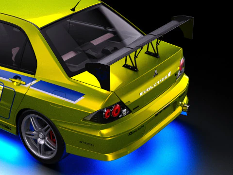2 Fast 2 Furious Mitsubishi Lancer Evo VII 3D Model