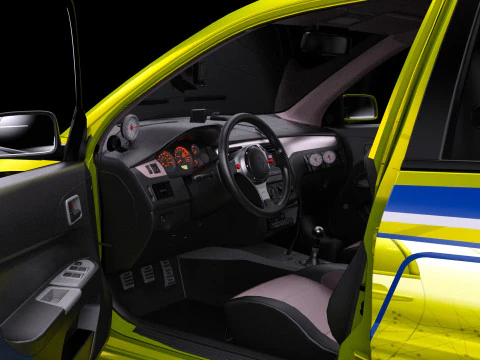 2 Fast 2 Furious Mitsubishi Lancer Evo VII 3D Model