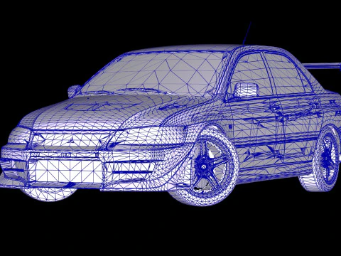 2 Fast 2 Furious Mitsubishi Lancer Evo VII 3D Model